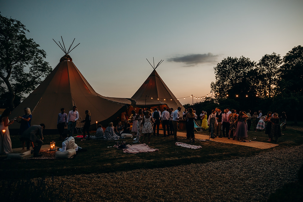 Tipi Festoon Lights Hornington Manor Wedding Richard Skins Photography
