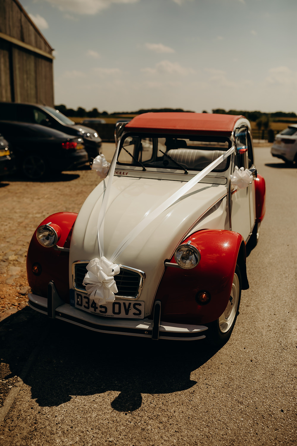 Car Transport Citroen 2CV Hornington Manor Wedding Richard Skins Photography
