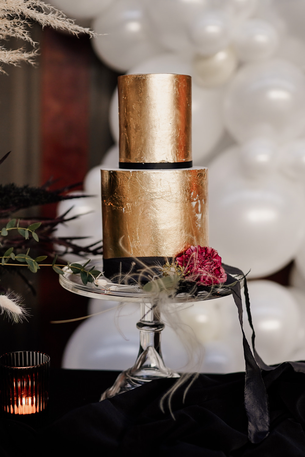 Gold Cake Industrial Wedding Ideas Sam Sparks Photography
