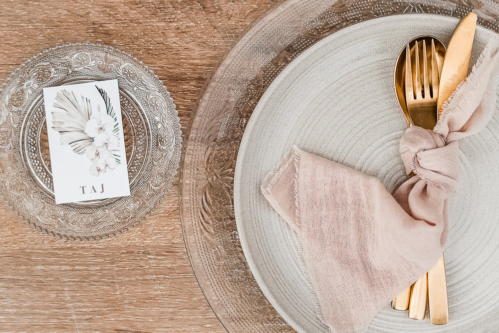 Place Setting Decor Gold Cutlery Marbella Elopement Wedding Nora Photography