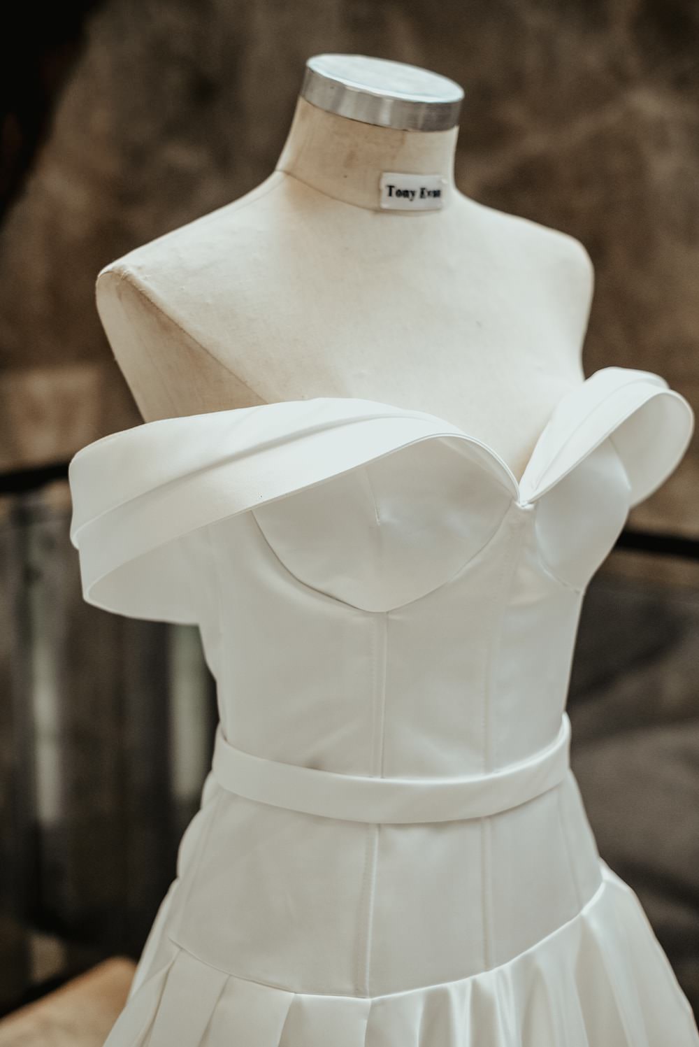 Dress Gown Bride Bridal Strapless Off Shoulder Bardot Philippines Wedding The Backyard Studios