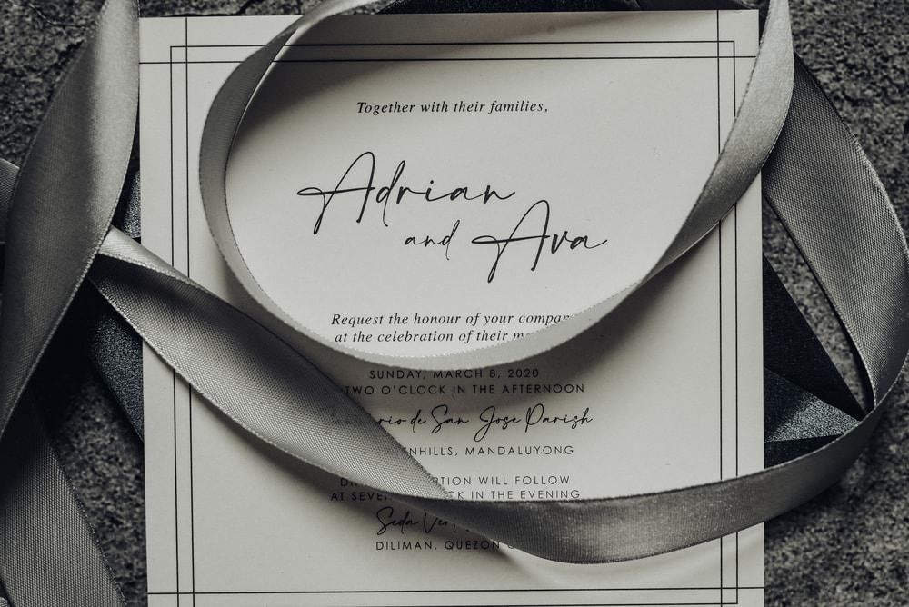 Stationery Invite Invtiations Grey Philippines Wedding The Backyard Studios