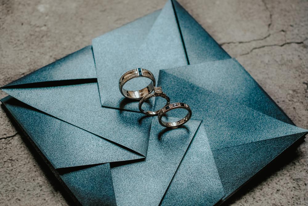 Stationery Invite Invtiations Blue Grey Rings BandsPhilippines Wedding The Backyard Studios