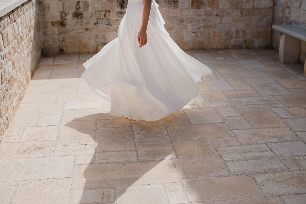 Dress Gown Bride Bridal Lace Sleeves Puglia Wedding MIKI Studios