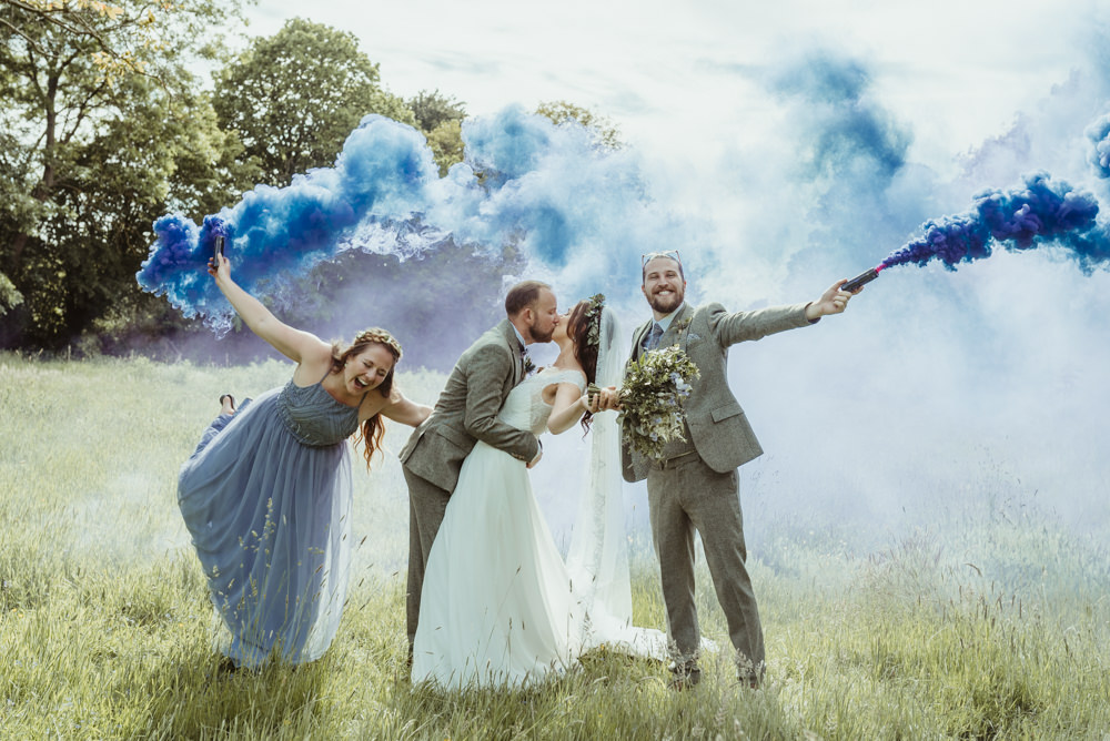 Red Brick Barn Wedding Jess Soper Photography Smoke Bomb Photo Portrait Photos
