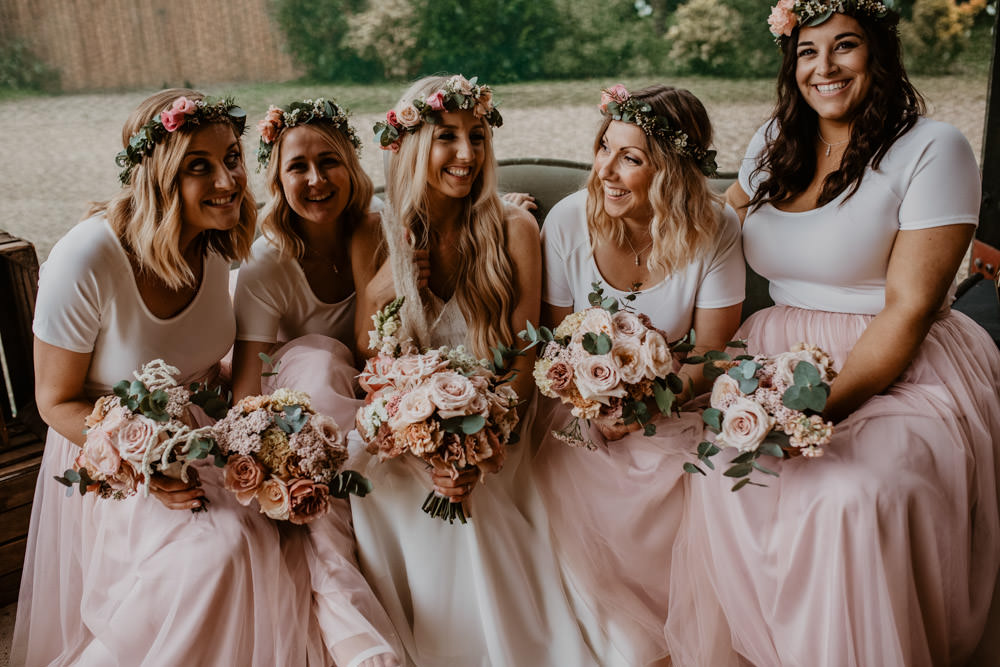 Bridesmaids Bridesmaid Dress Dresses Pink Skirt Top Whimsical Boho Wedding Camilla Andrea Photography
