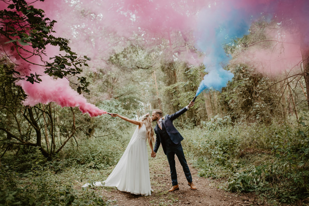 Whimsical Boho Wedding Camilla Andrea Photography Smoke Bomb