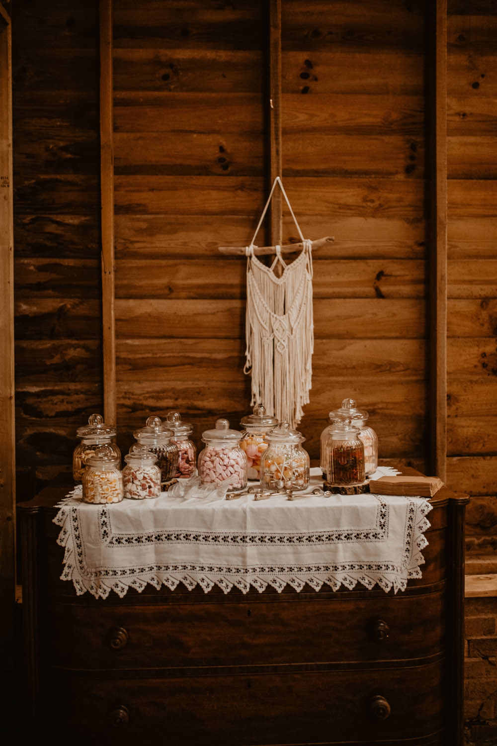 Sweets Sweetie Table Macrame Whimsical Boho Wedding Camilla Andrea Photography
