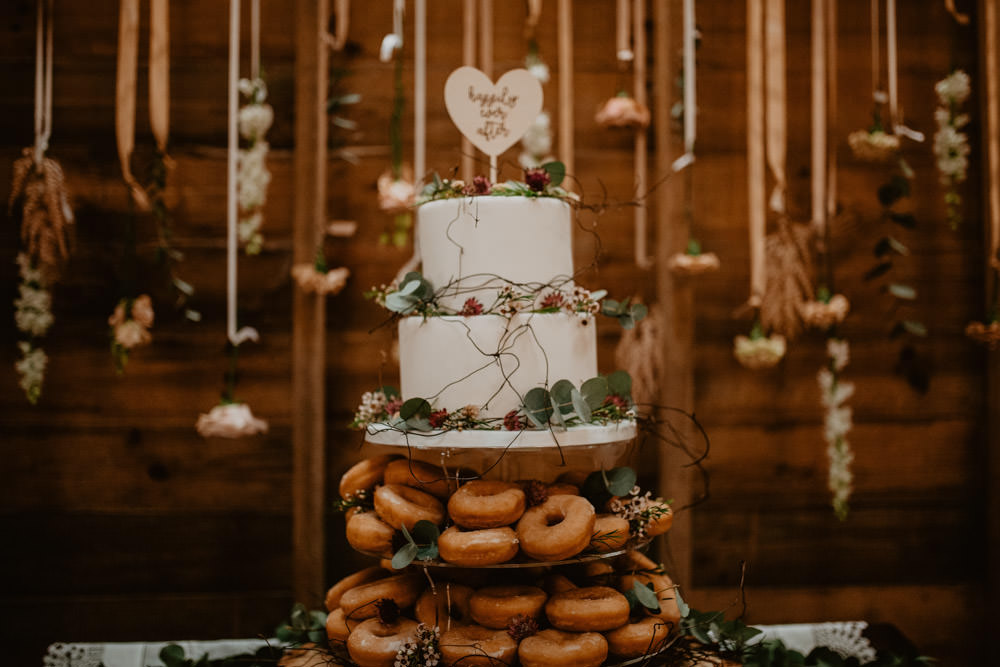 Cake Table Backdrop Donuts Heart Topper Whimsical Boho Wedding Camilla Andrea Photography