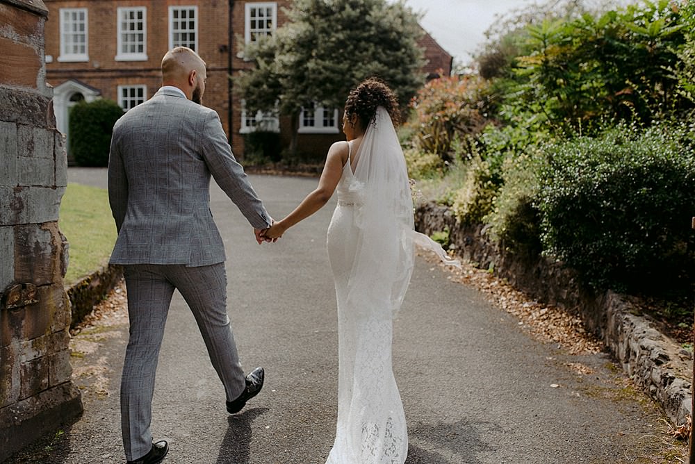 Bride Bridal Dress Gown Wed2B Straps Train Fit Flare Lace Veil Belbroughton Church Hall Wedding Faye Green Photo