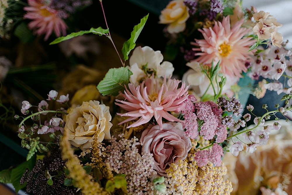 Bouquets Flowers Pretty Pink Bride Bridal Bridesmaid Belbroughton Church Hall Wedding Faye Green Photo