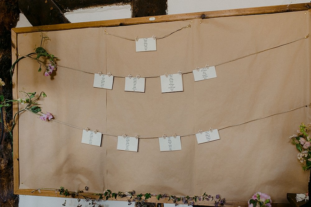 Table Plan Seating Chart Belbroughton Church Hall Wedding Faye Green Photo