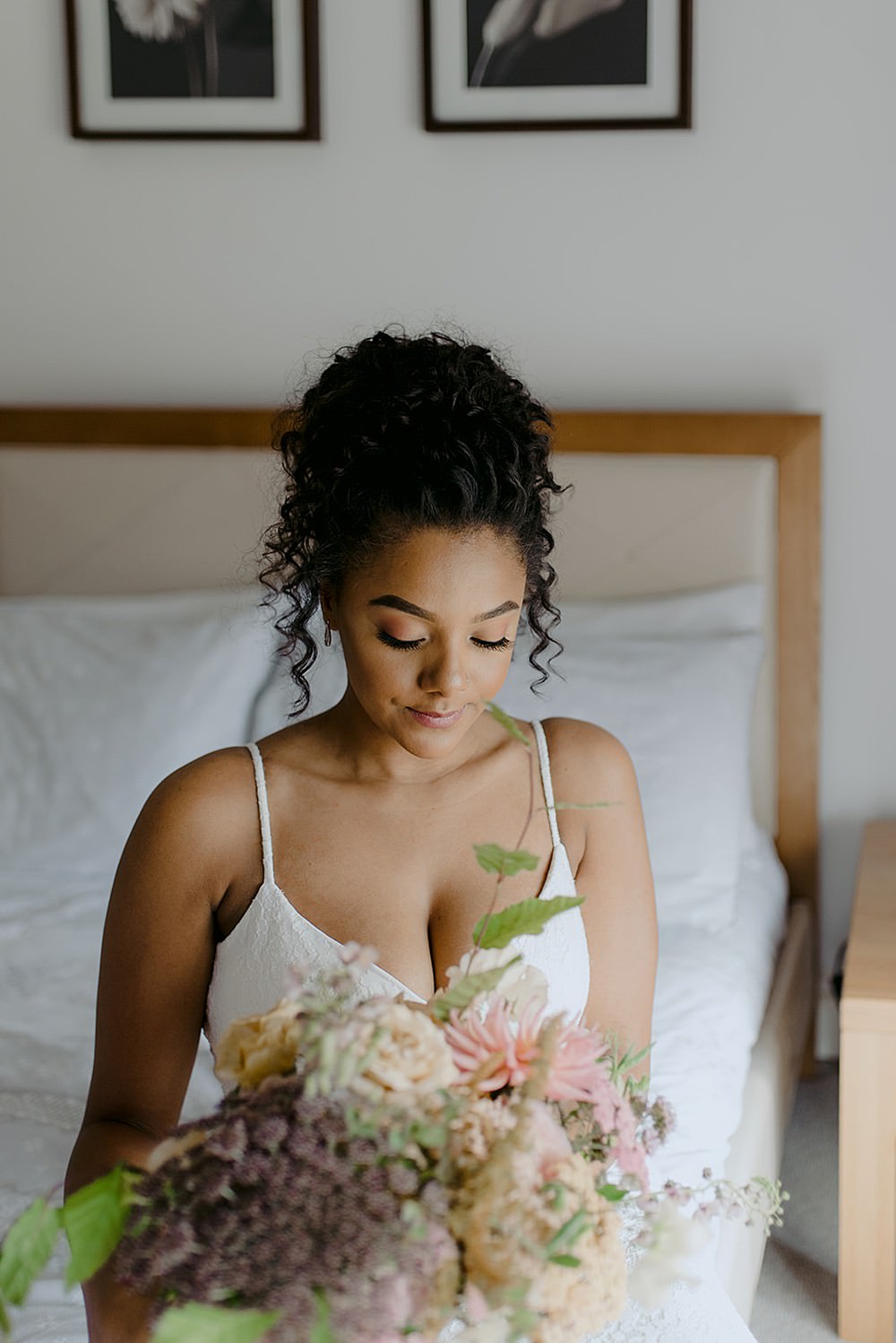 Bride Bridal Hair Up Do Style Belbroughton Church Hall Wedding Faye Green Photo