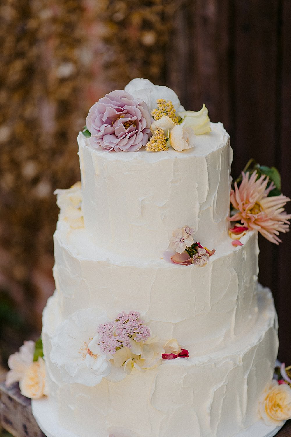 Buttercream Cake Flowers Floral Rustic Belbroughton Church Hall Wedding Faye Green Photo
