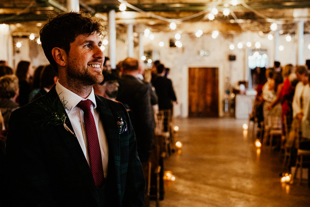 Groom Suit Red Tie Brewery Wedding Ginger Beard Weddings
