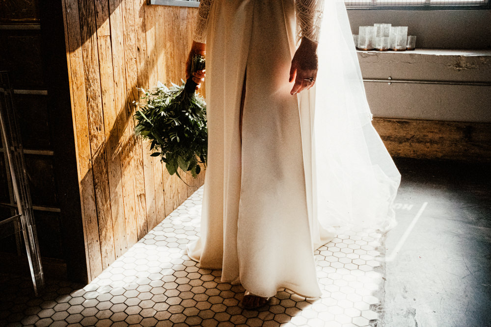 Dress Gown Bride Bridal Lace Sleeves Split Skirt Veil Brewery Wedding Ginger Beard Weddings