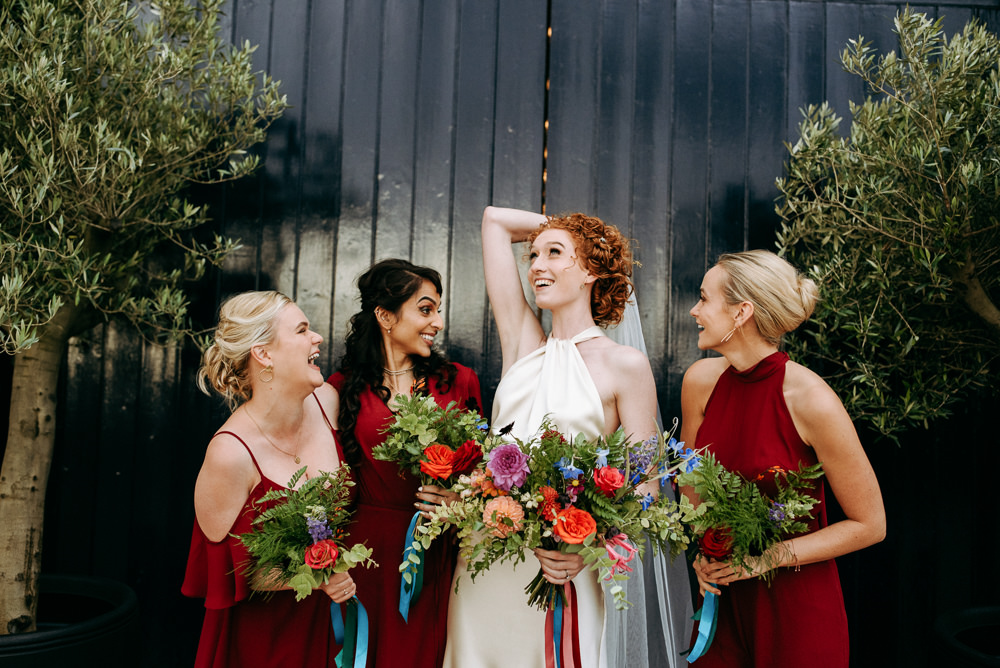 Bridesmaids Bridesmaid Dress Dresses Red British Nigerian Wedding Andrew Brannan Photography