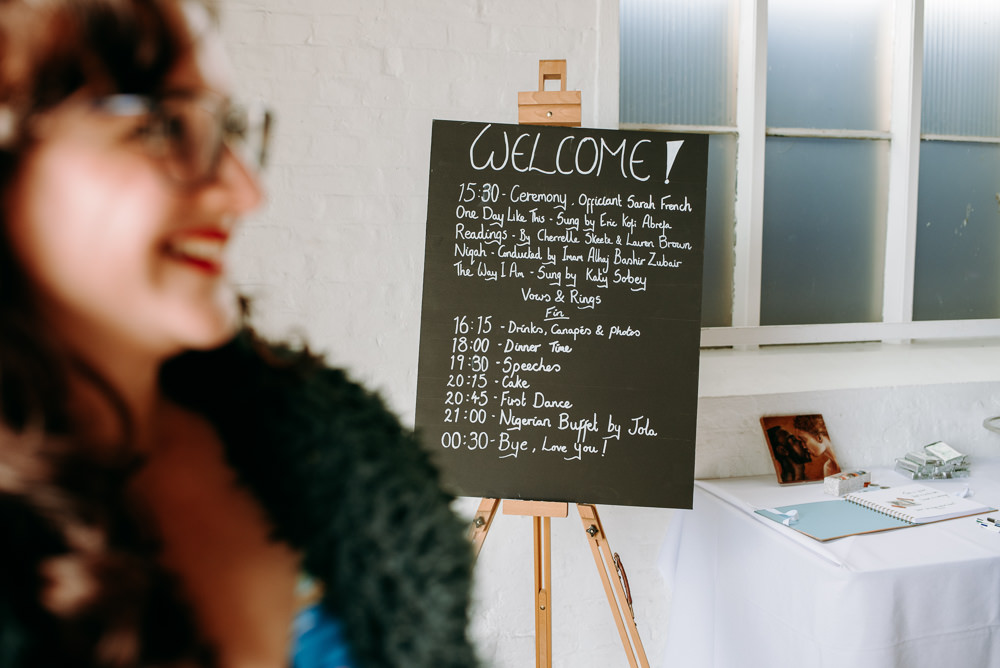 Welcome Sign Signs Signage British Nigerian Wedding Andrew Brannan Photography