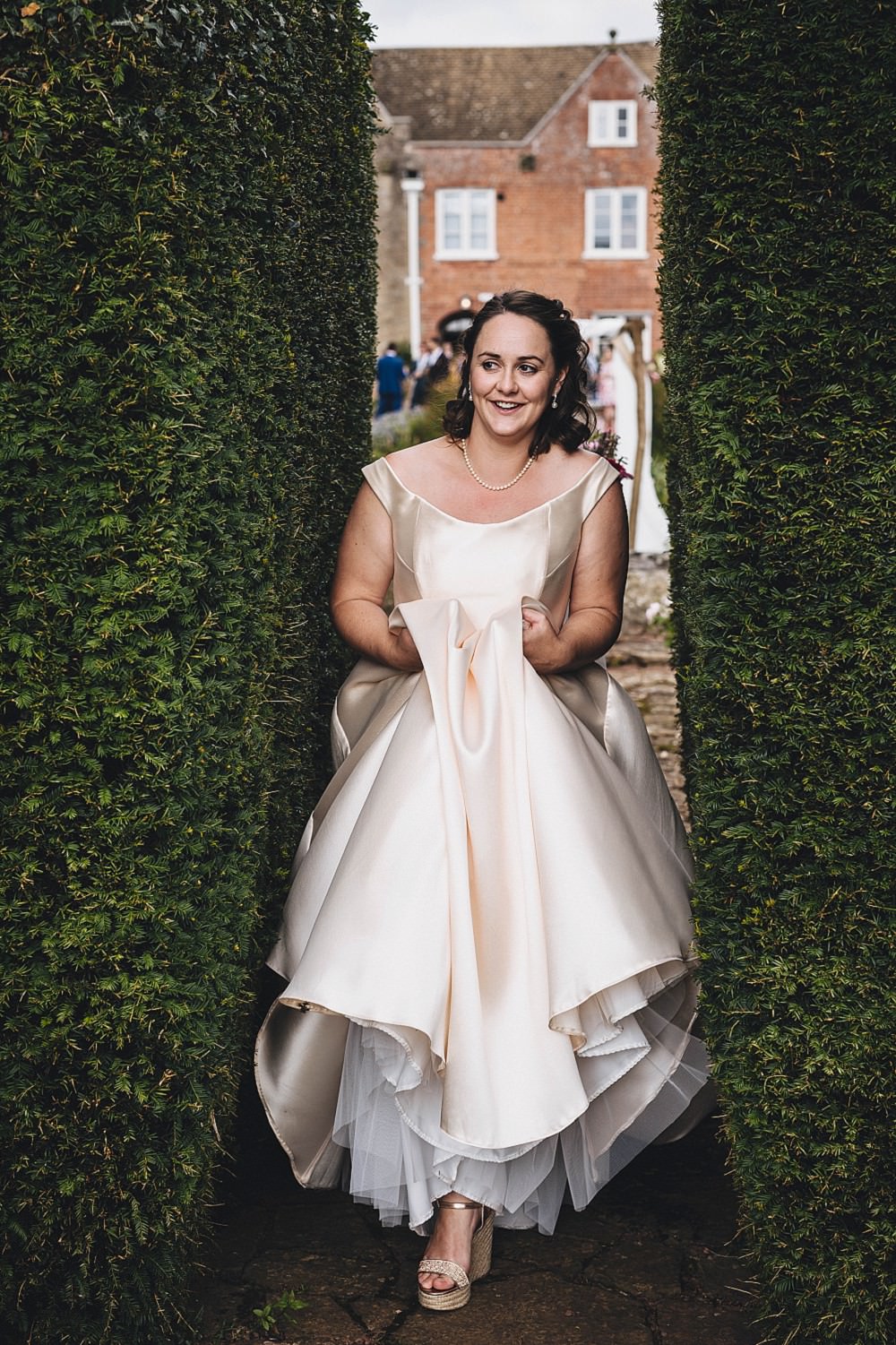 Dress Gown Bride Bridal Train Straps Belt Veil Nicola Anne Broadfield Court Wedding Marta May Photography