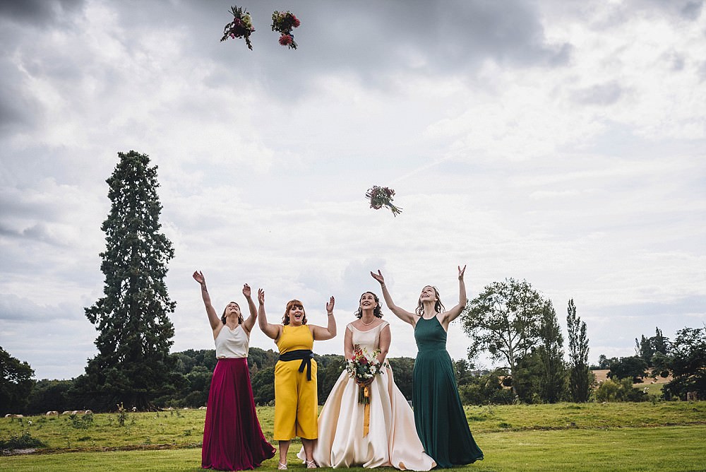 Bridesmaids Bridesmaid Dress Dresses Autumn Jewel Tone Broadfield Court Wedding Marta May Photography