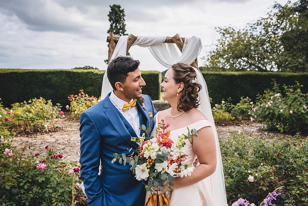 Groom Suit Blue Yellow Bow Tie Broadfield Court Wedding Marta May Photography