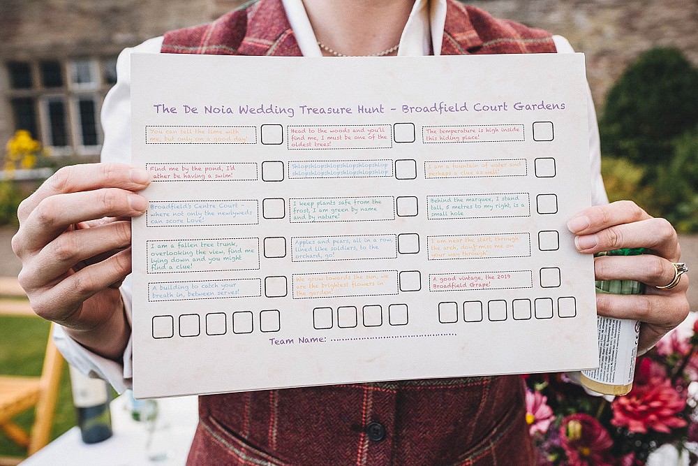 Treasure Hunt Game Broadfield Court Wedding Marta May Photography