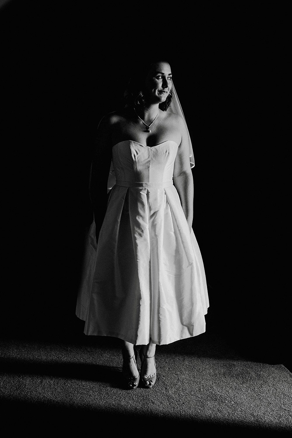 Dress Gown Bride Bridal Short Tea Length Stephanie Allin Broadfield Court Wedding Marta May Photography