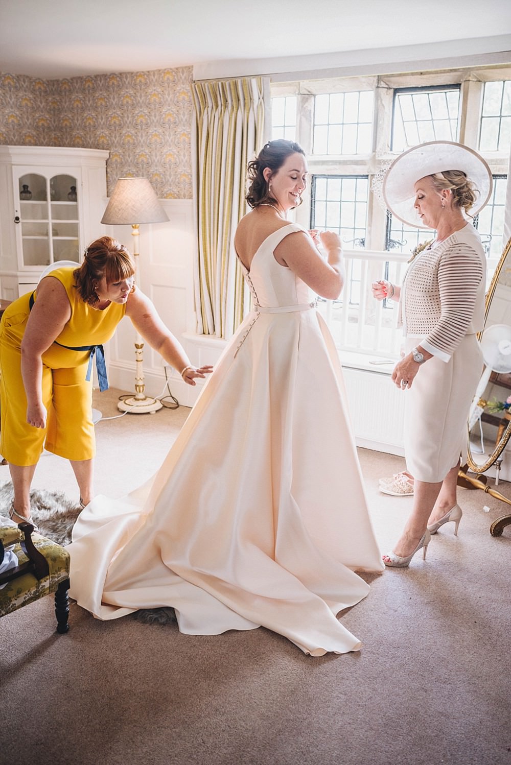 Dress Gown Bride Bridal Train Straps Belt Veil Nicola Anne Broadfield Court Wedding Marta May Photography