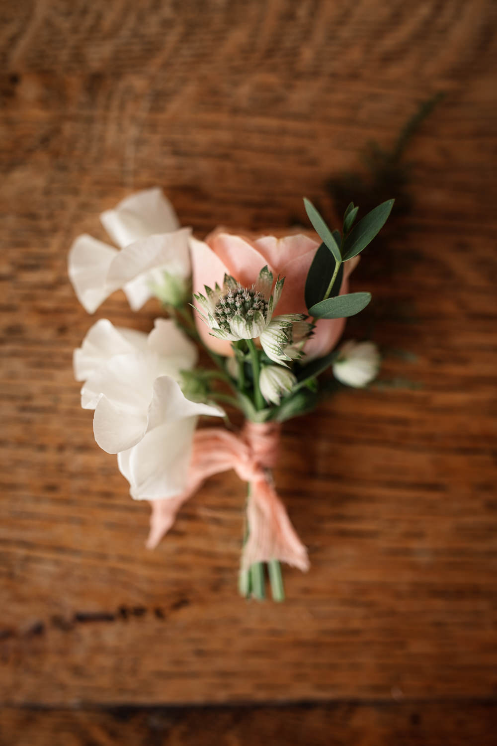 Buttonhole Flowers Pink White Celestial Wedding Inspiration Becky Harley Photography
