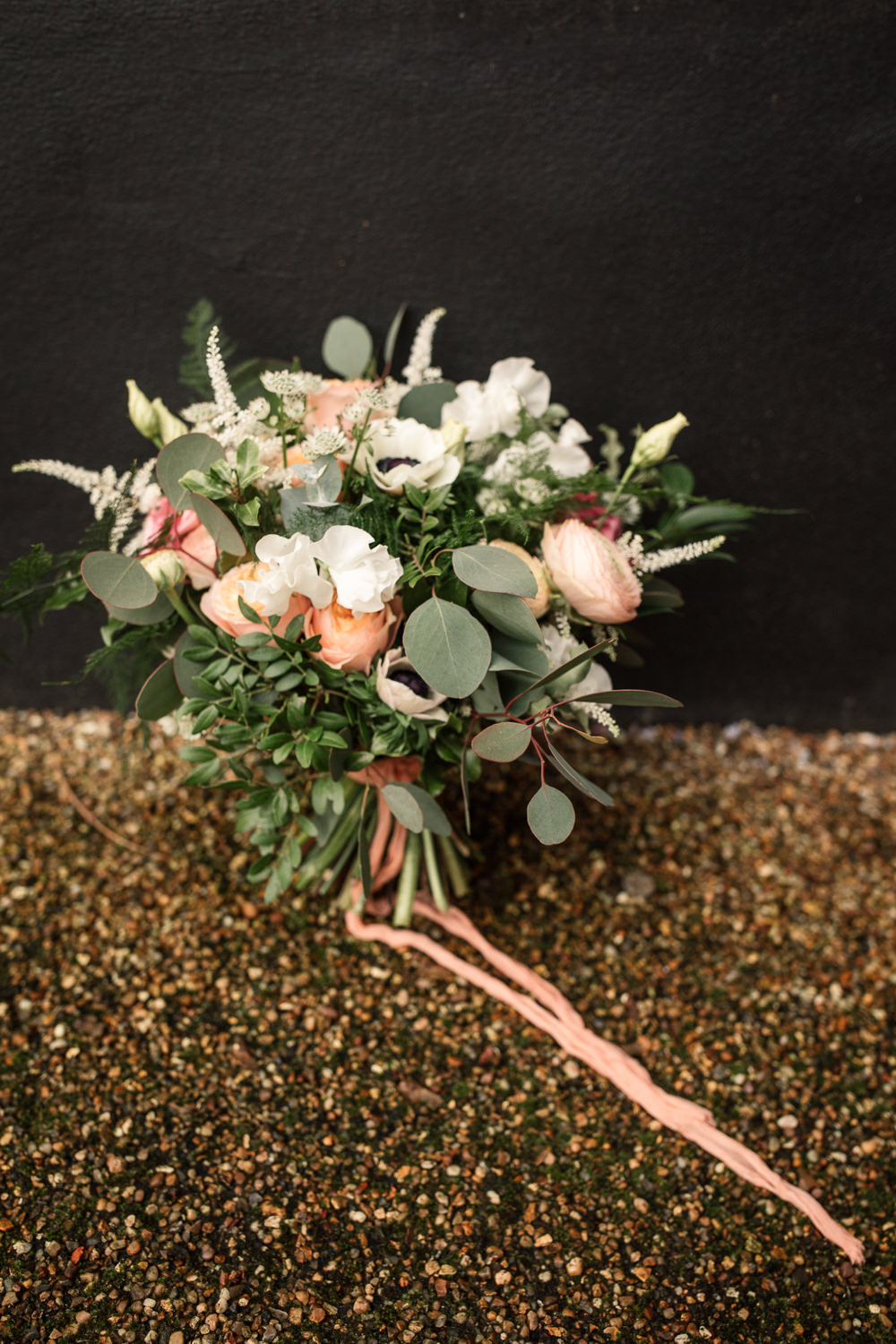 Bouquet Flowers Bride Bridal Pink White Rose Ranunculus Astrantia Celestial Wedding Inspiration Becky Harley Photography