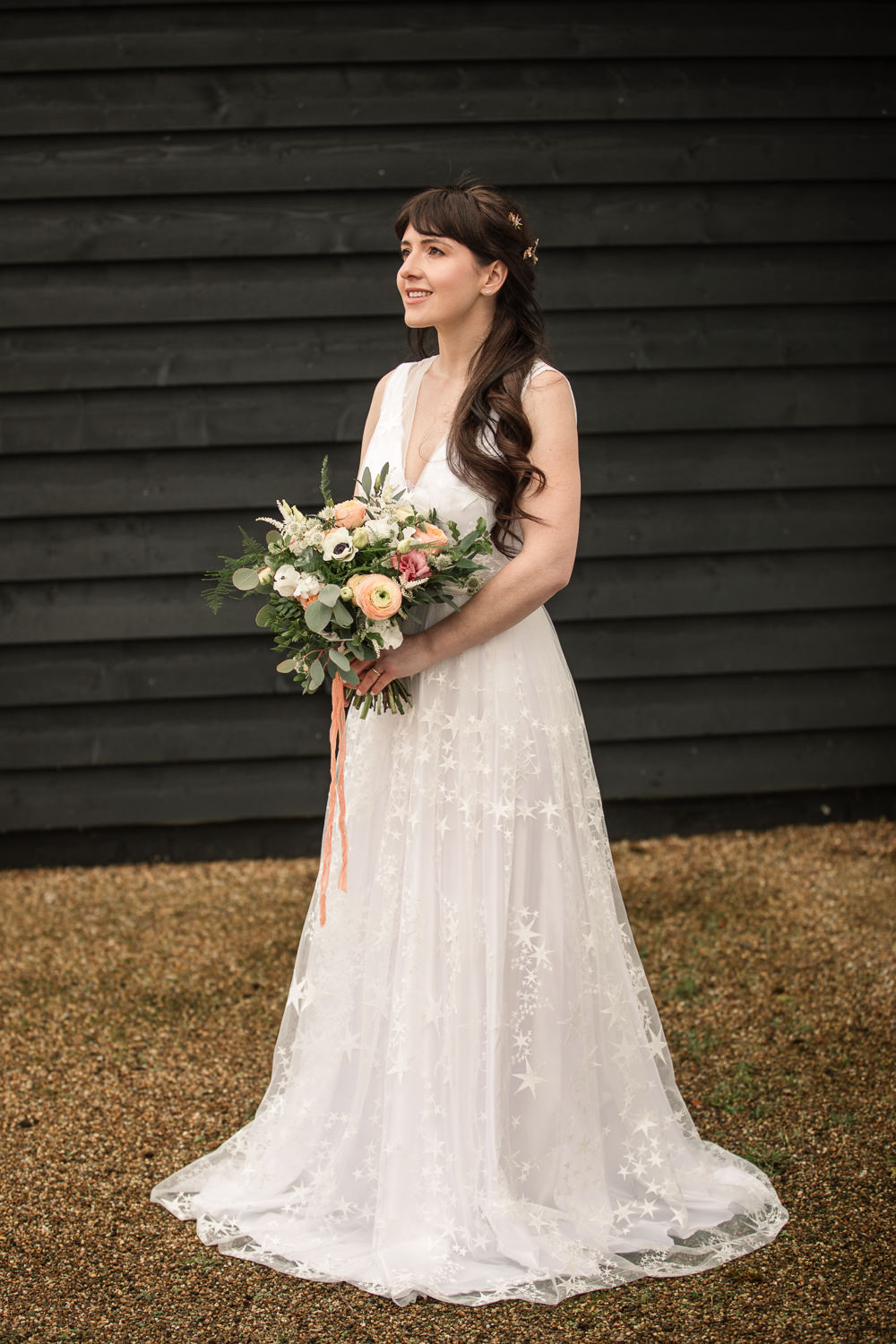 Dress Gown Bride Bridal Stars Maudika Bridal Celestial Wedding Inspiration Becky Harley Photography