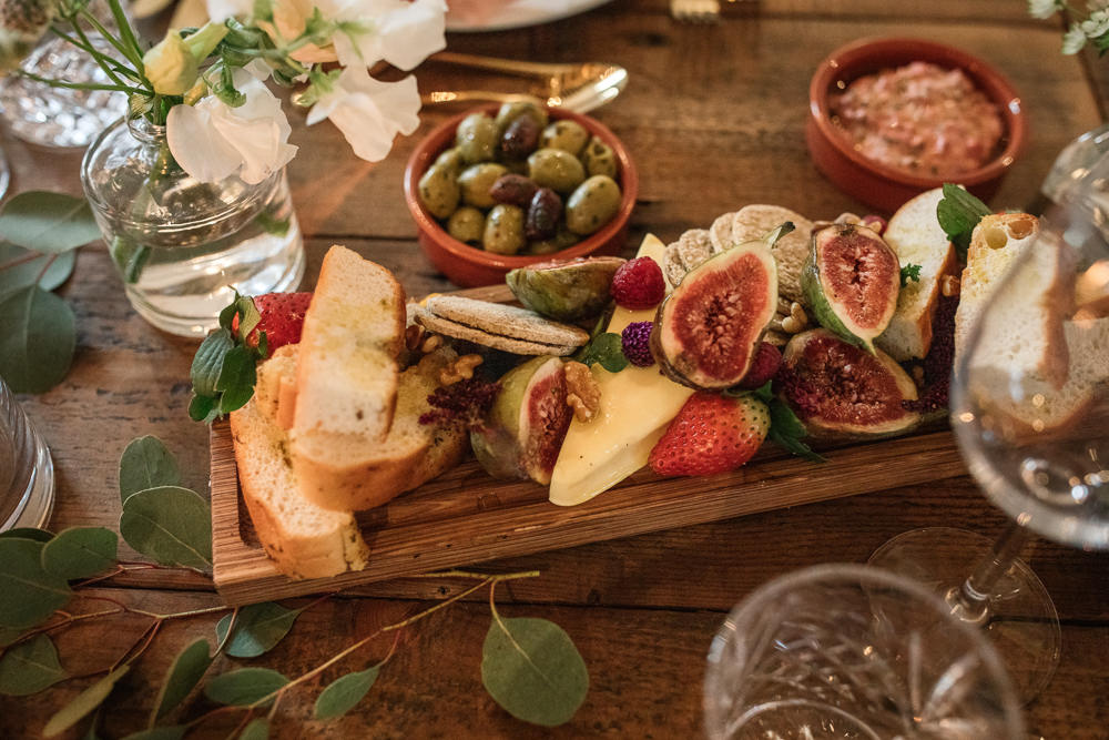 Table Tablescape Long Table Flowers Candles Food Grazing Sharing Platter Celestial Wedding Inspiration Becky Harley Photography