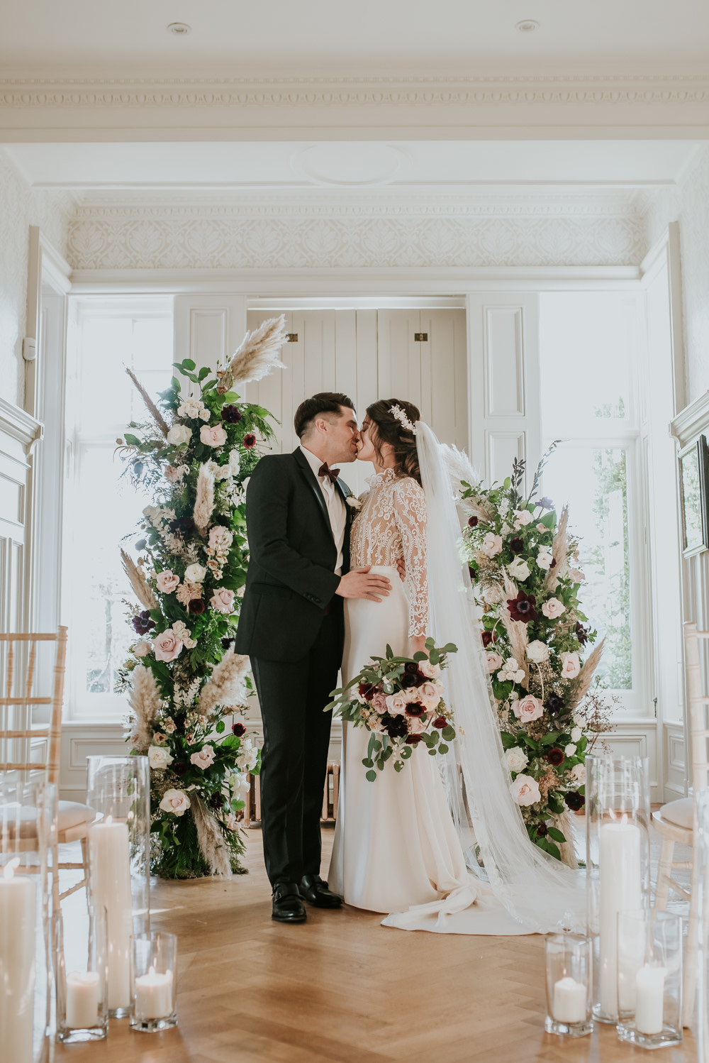 Chippenham Park Wedding Daniel Ackerley Photography Flower Arch Backdrop Ceremony