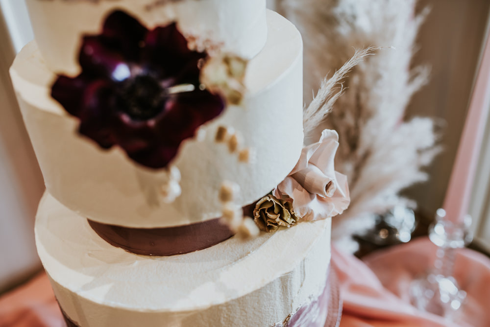 Cake Painted Hoop Table Decor Backdrop Pampas Grass Chippenham Park Wedding Daniel Ackerley Photography