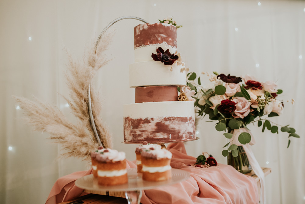 Cake Painted Hoop Table Decor Backdrop Pampas Grass Chippenham Park Wedding Daniel Ackerley Photography
