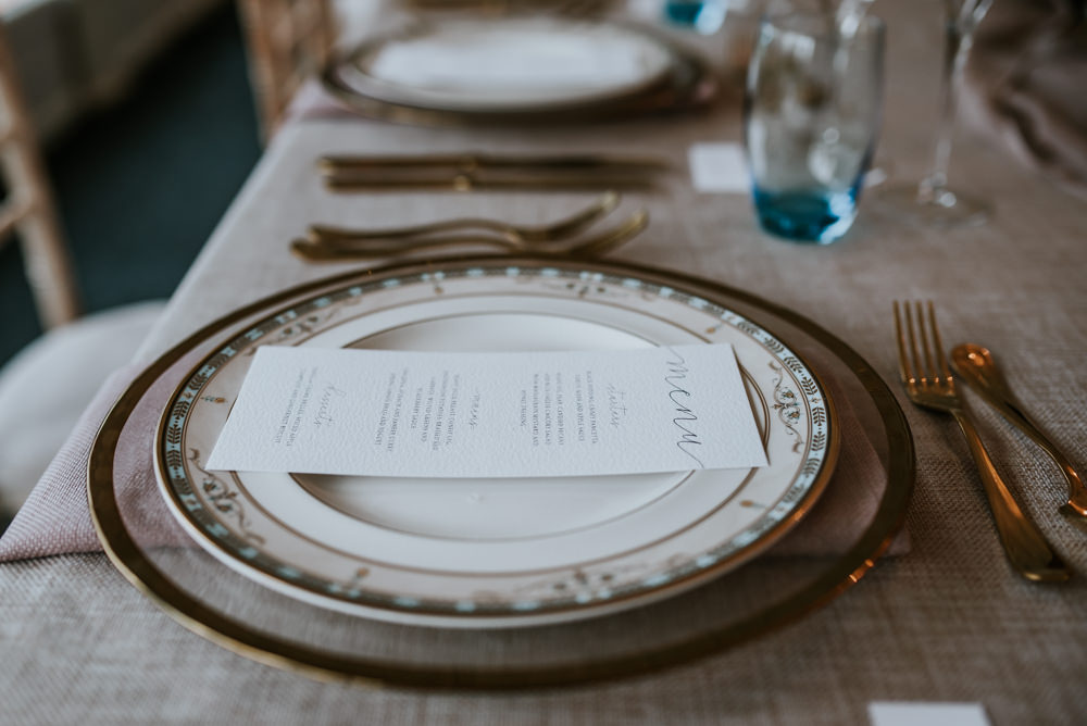 Place Setting Decor Menu Chippenham Park Wedding Daniel Ackerley Photography
