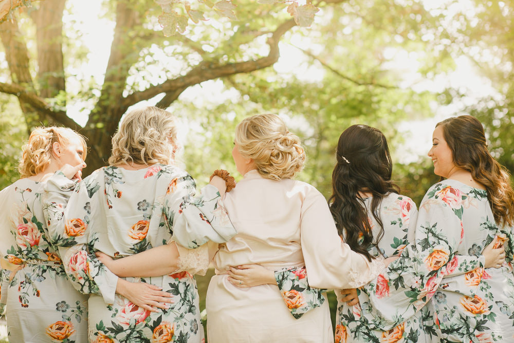 Bride Bridal Bridesmaid Dressing Gown Robes Enchanted Forest Wedding Kristen Booth Photography