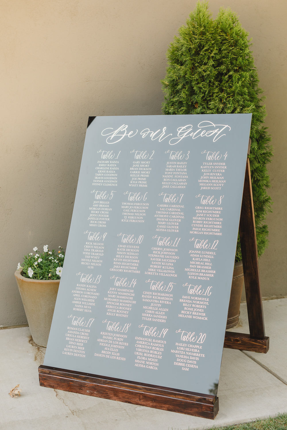 Table Plan Seating Chart Calligraphy Grey Enchanted Forest Wedding Kristen Booth Photography