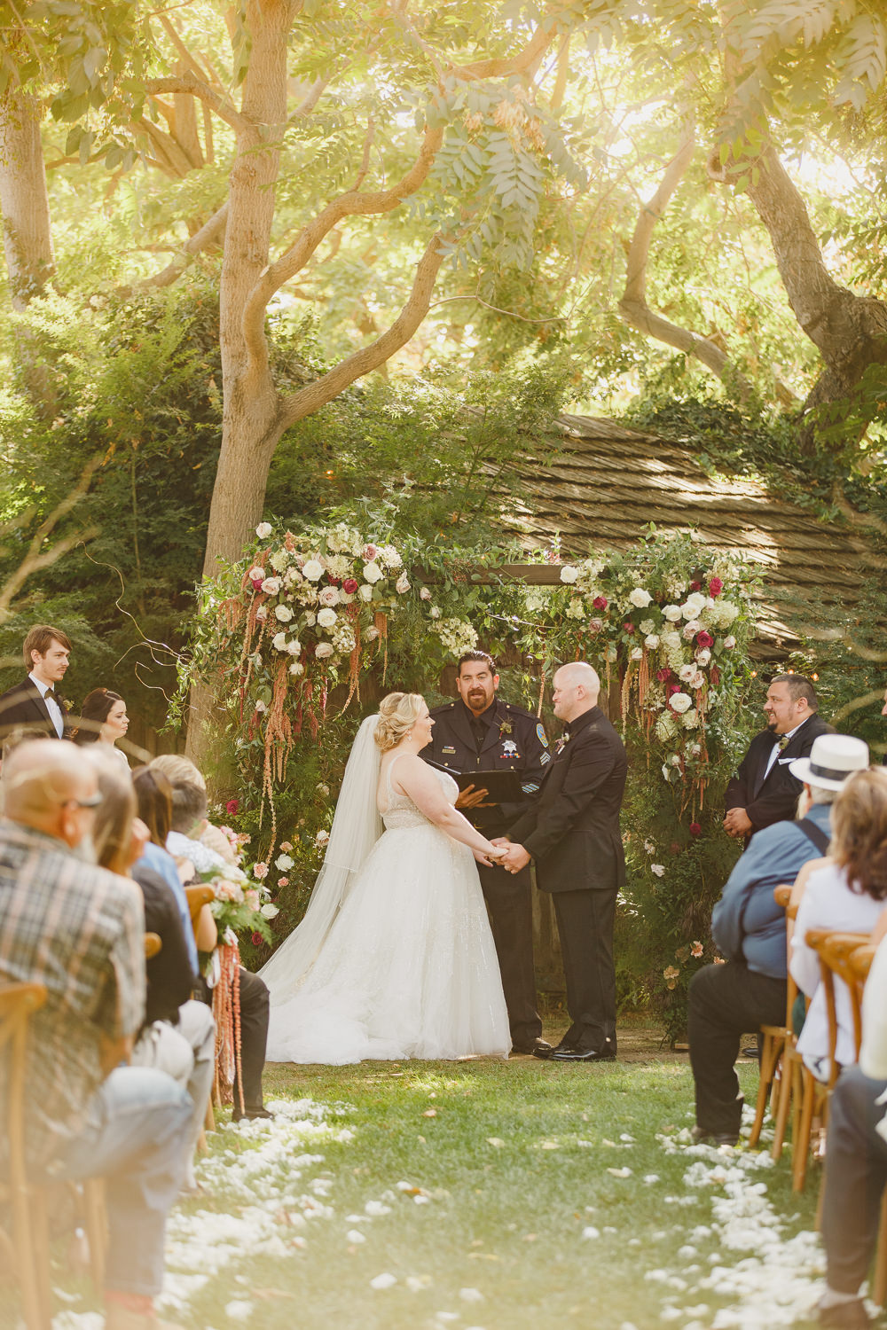Enchanted Forest Wedding Kristen Booth Photography Flower Arch Backdrop Ceremony Greenery