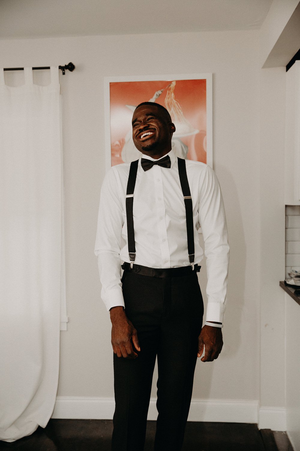 Groom Bow Tie Braces Georgia Wedding Aline Marin Photography