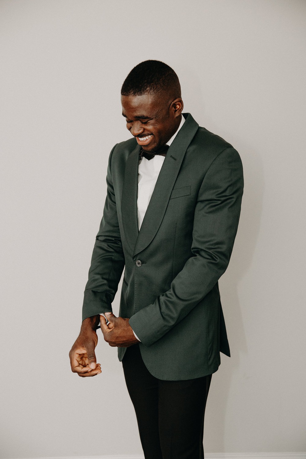 Groom Suit Bow Tie Green Georgia Wedding Aline Marin Photography