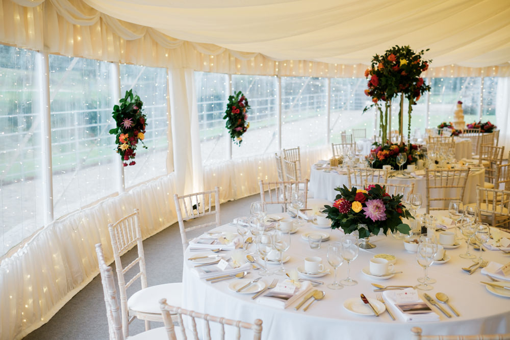Centrepiece Flowers Colourful Decor Glenarm Castle Wedding Jonathan Ryder Photography