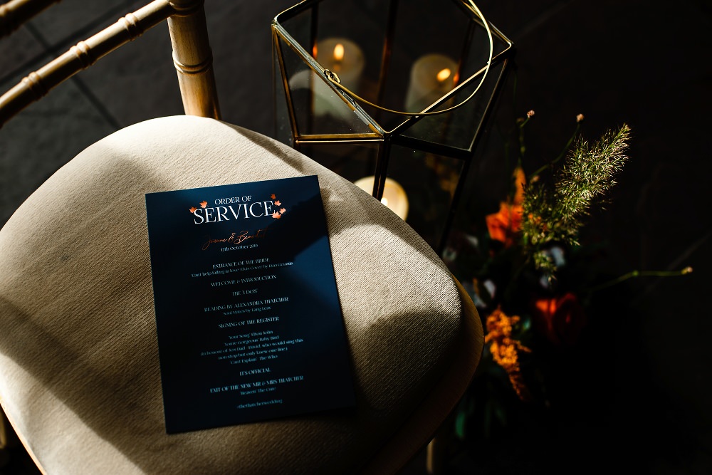 Order of Service Great John Street Hotel Wedding About Today Photography