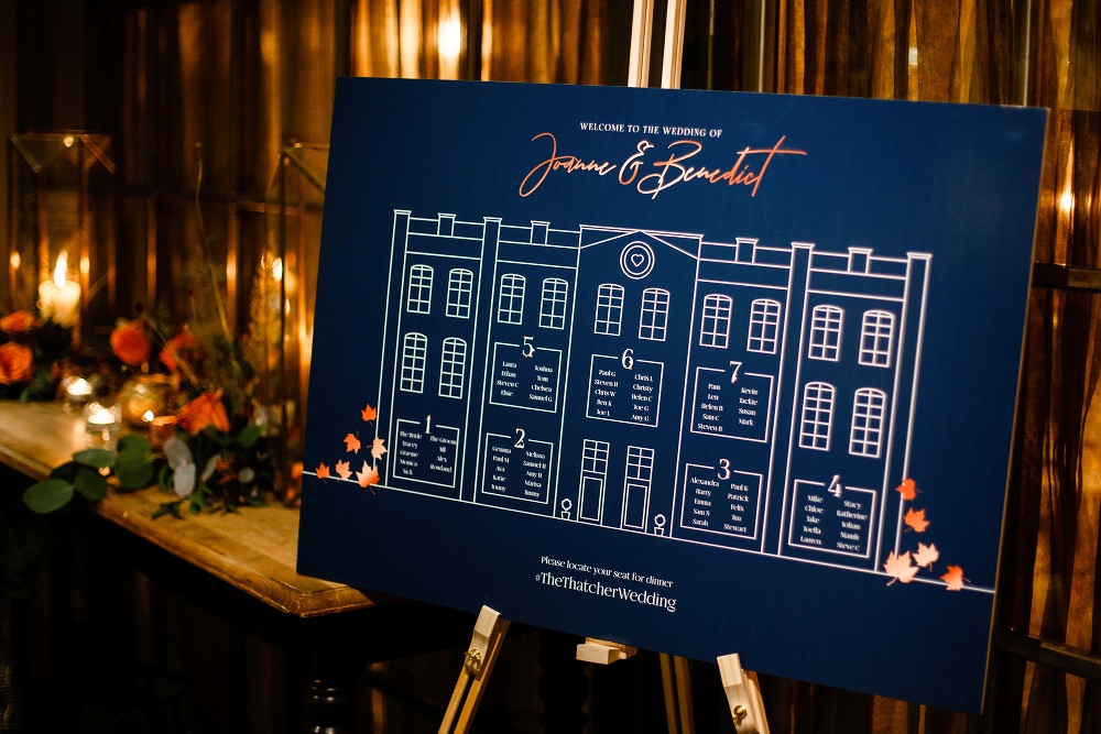 Table Plan Seating Chart Copper Navy Great John Street Hotel Wedding About Today Photography