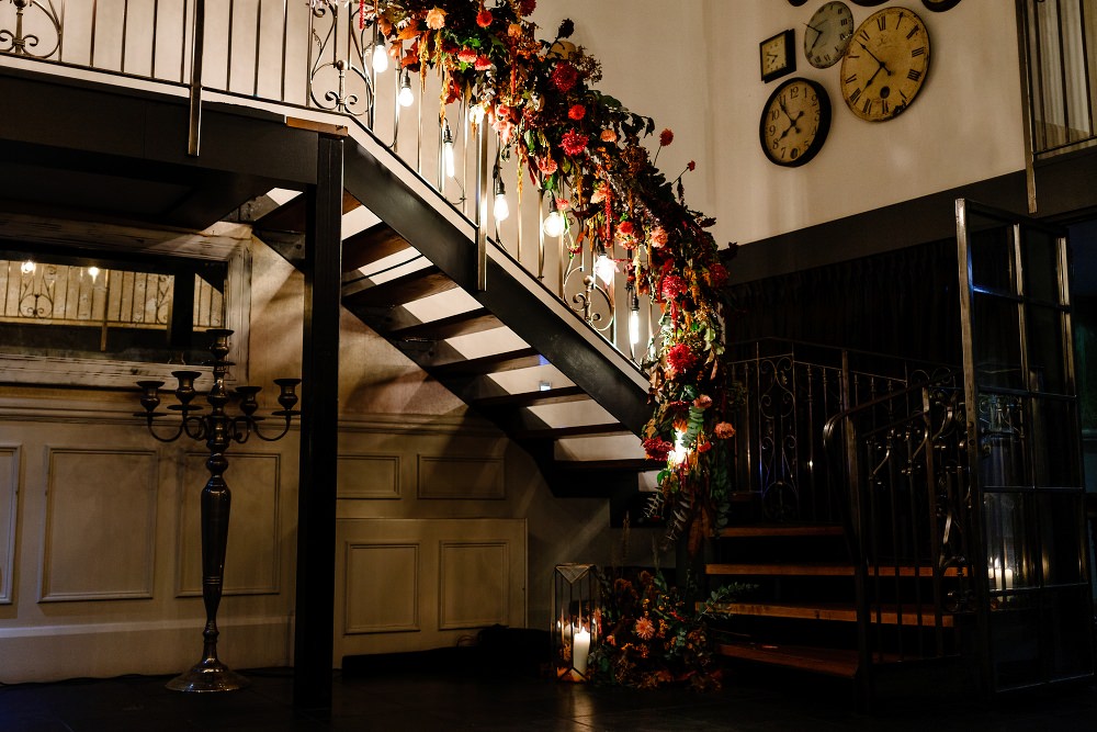 Staircase Flowers Lights Lighting Great John Street Hotel Wedding About Today Photography