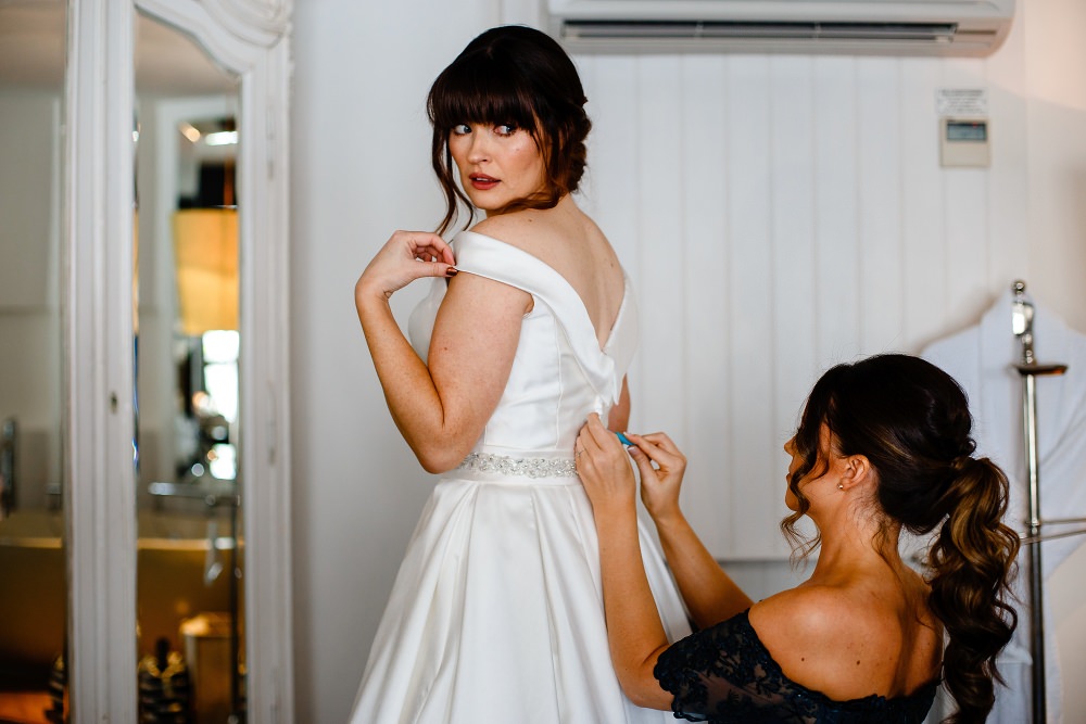Bride Bridal Dress Gown Ronald Joyce Off Shoulder Bardot Great John Street Hotel Wedding About Today Photography
