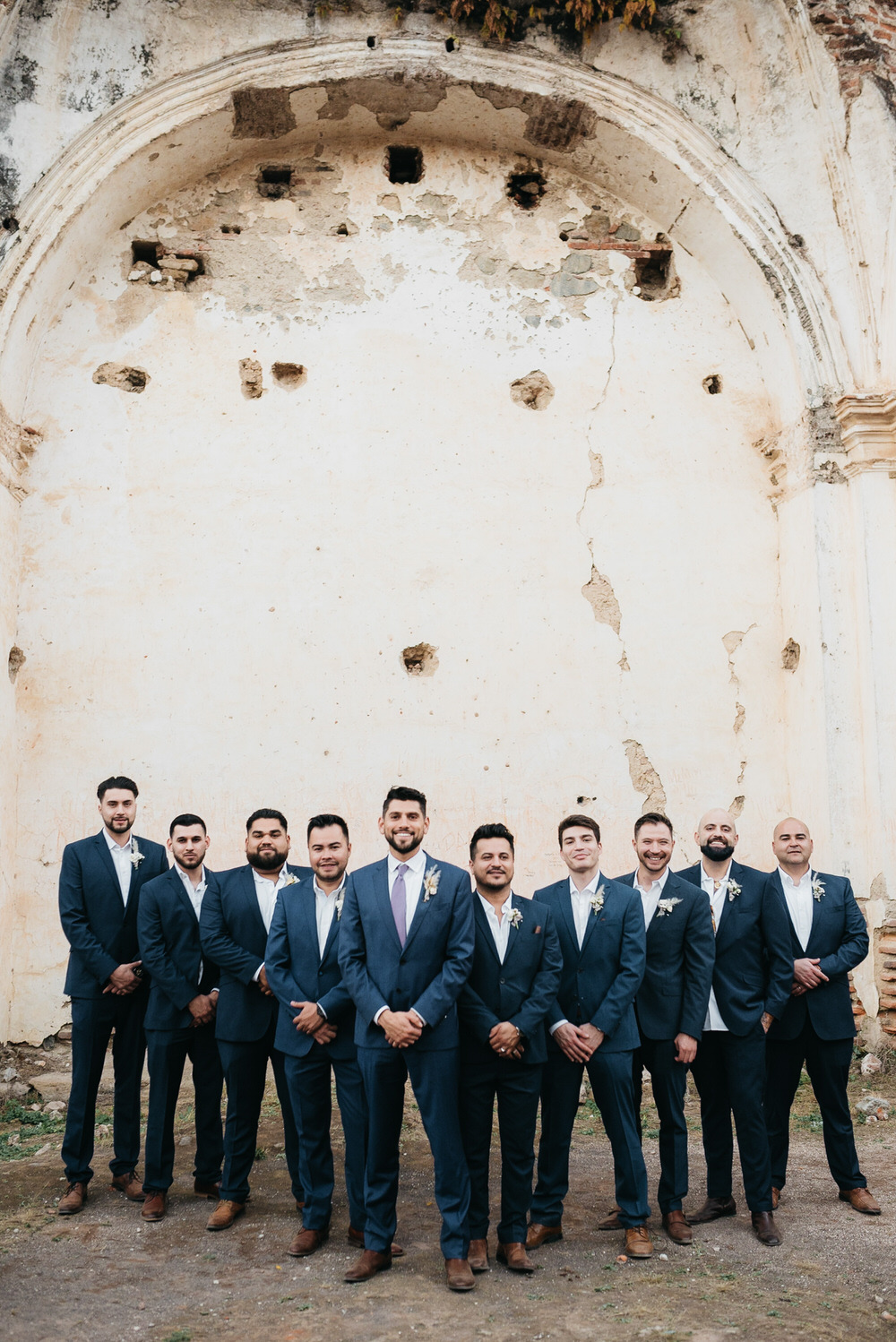 Groom Groomsmen Suits Navy Guatemala Wedding Daniel Lopez Perez Photography