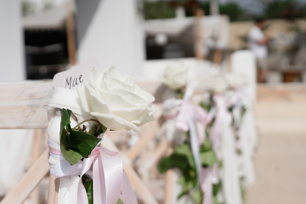 Pew End Chair Aisle Flowers Ibiza Destination Wedding David Christopher Photography