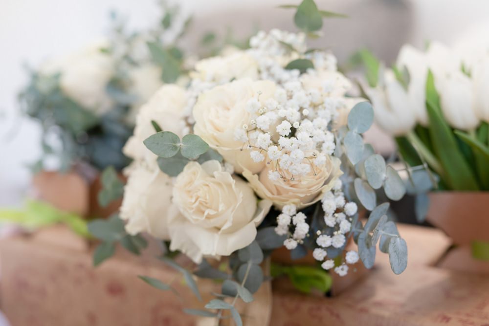 Bouquet Flowers Bride Bridal Rose Eucalyptus Ibiza Destination Wedding David Christopher Photography