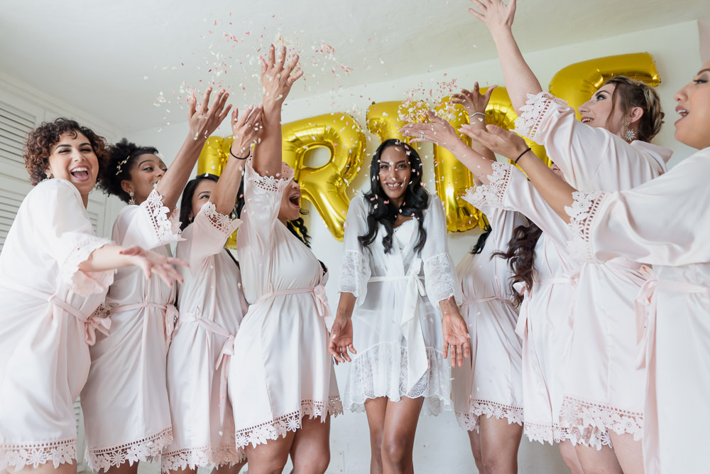 Robe Dressing Gown Bride Bridal Bridesmaids Ibiza Destination Wedding David Christopher Photography